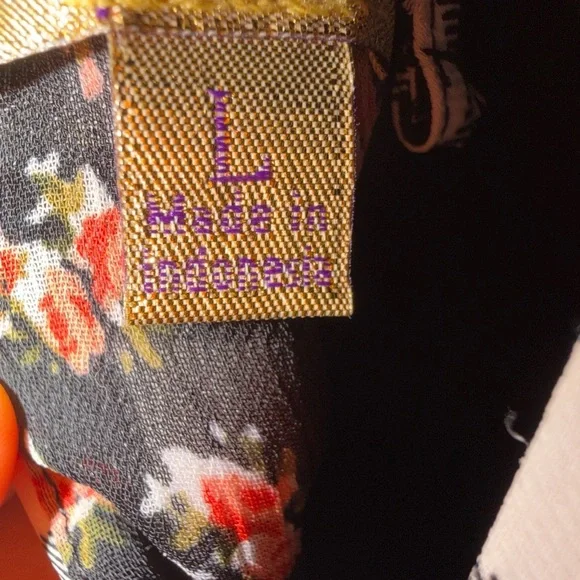 Princess Vera Wang Size L Black White Floral Gingham Dress Spaghetti Strap - Picture 6 of 7